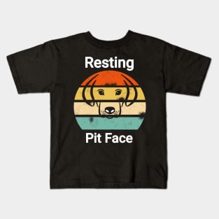 Vintage Resting pit face dog shirt Kids T-Shirt